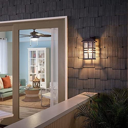 Kichler Beacon Square 17.5" 1 Light Outdoor Wall Light with Clear Hammered Glass in White