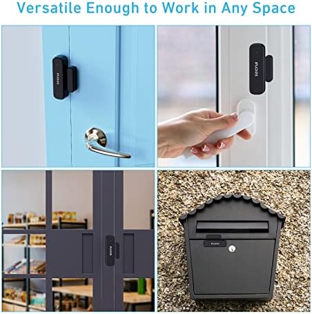Door Chime When Door Opens, Door Opened Alarm 3-Sensor 1-Receiver, Black
