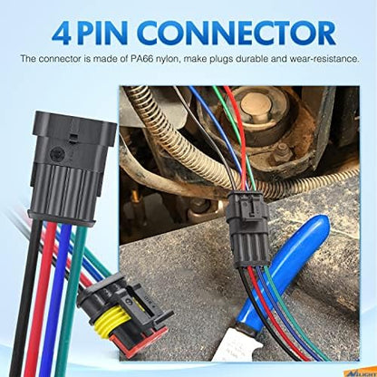 Nilight 10 Pack 4Pin Electrical Wire Connectors Male and Female Plug Socket | Quick Disconnect Waterproof Harness Terminals for Automotive Cars Trucks Motorcycles Scooters