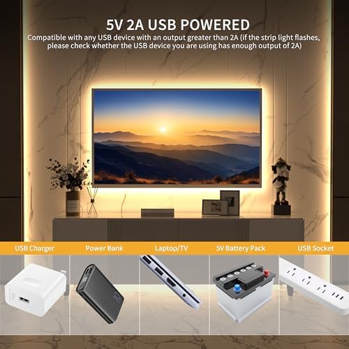 PAUTIX 5V USB CCT Tunable COB LED Strip Lights 6.56ft/2m,1280LEDs 1200lm 2700K-6500K Dimmable CRI85+ with RF Remote TV Backlight,Flexible Under Cabinet Tape Light for Bedroom,Kitchen,Home DIY Lighting