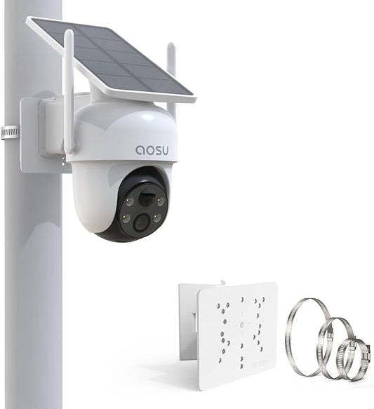 Pole Mount for for AOSU D1 SE/Lite/Max,eufy Solocam S340/E30,Reolink Argus PT 3MP/4MP/5MP/2K ANSQUE(GU01/SA01),SEHMUA,TP-Link Tapo Outdoor Pan/Tilt Wi-Fi,Cinnado B6 Security Cameras (White)
