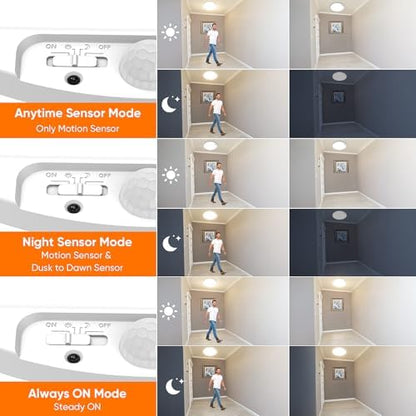 Rechargeable Motion Sensor Ceiling Light, 12000mAh Battery Closet Light