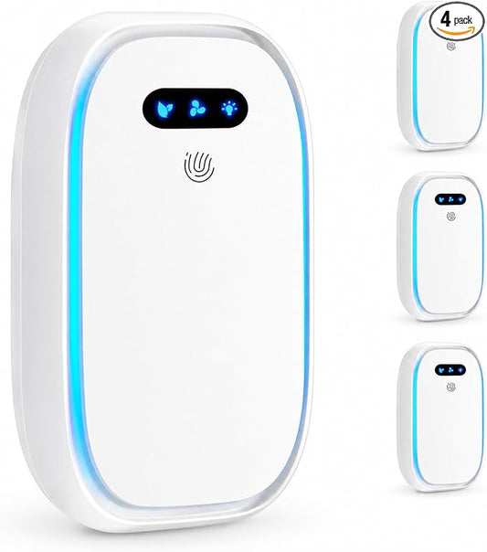 Plug In Air Purifier 4 Pack, Negative Ion Air Ionizers for Home, Quiet Filterless Air Freshener Plug In and Odor Eliminator for Bedroom, Bathroom, Kitchen, Office, Pet Odor and Smoke