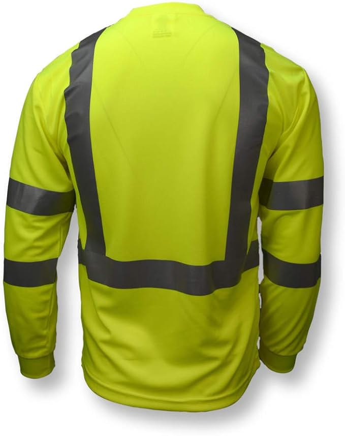 Radians ST21-3PGS-XL Class 3 Max-Dri Moisture Wicking Mesh Long Sleeve Safety T-Shirt, X-Large, Green