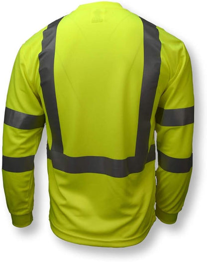 Radians ST21-3PGS-XL Class 3 Max-Dri Moisture Wicking Mesh Long Sleeve Safety T-Shirt, X-Large, Green