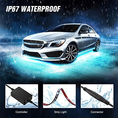 Nilight 4PCS RGB LED Underglow Lights for Cars with Wireless Remote