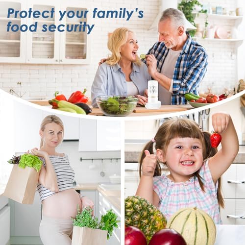 Cudinham Fruit and Vegetable Purifier Washing Machine Capsule Shape Cleaner Disinfection Machine OH-ion Purification Technology for Cleaning Fruits and Vegetables Rice Meat, White+Blue