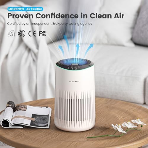 Air Purifiers for Bedroom Home for Smoke Pet Dander Odors 2 Pack Cream