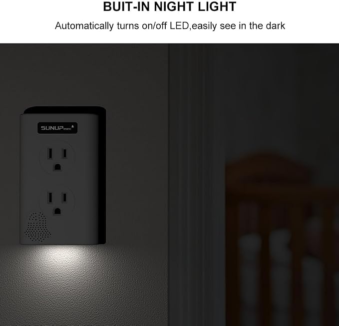 Wireless Doorbell,Door Bell Chime Kit with Extra Outlets & Nightlight,1400Ft Range,Doorbell Signal Extender,IP65 Waterproof,Do Not Disturb Mode,LED Flash(White,2 Button & 2 Receiver)