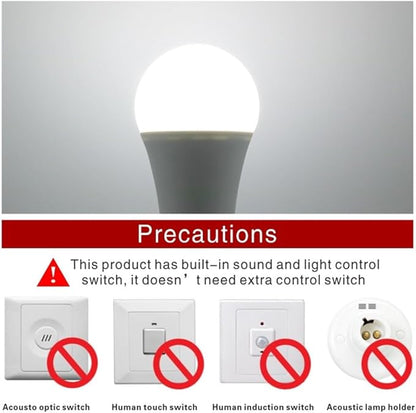 Fengyan Home Bulbs, 4-Pack, LED Smart Sensor Bulb, E27 5W/7W/9W/12W AC85-265V Day Night Light, Outdoor Auto ON/OFF Lamps(7W)