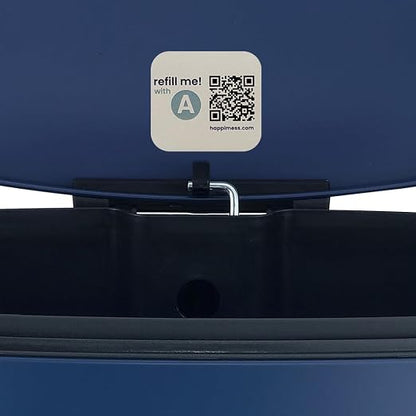 happimess Curtis 8 Gal Step Trash Can Soft Close 25", Denim Blue