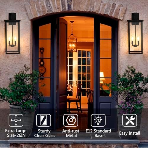 26 in Large Outdoor Wall Lantern Exterior Light Fixtures