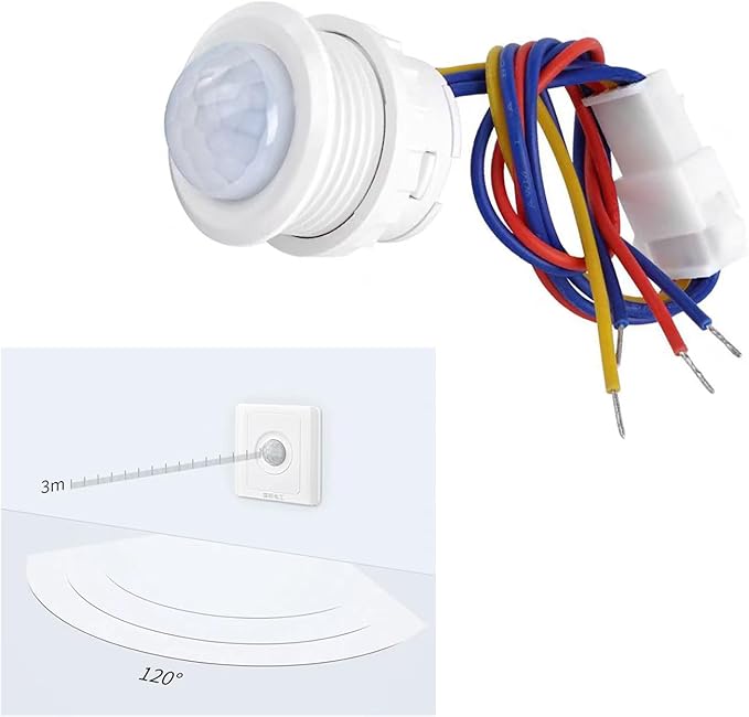 HANNAHONG Mini PIR Motion Sensor Switch,AC110-220V,Smart Motion Sensor Light Switch,Time Delay Adjustable, Infrared Motion Sensor Motion-Activated Switches, Wall Switches, Strip,Ceiling Lamp Switch