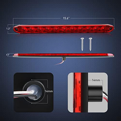 Nilight 16" LED Trailer ID Marker Light Bar, Red, 2-Pack