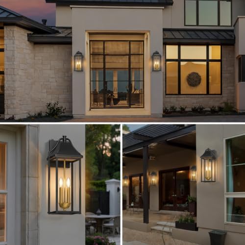 22IN Dusk to Dawn Outdoor Light, 2-E12 Base Outdoor Porch Light