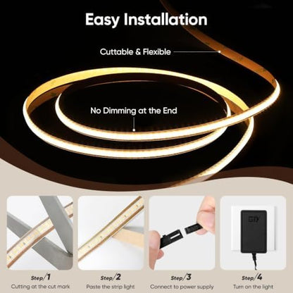 V4light Smart COB LED Strip Light 32.8ft 24V 2700K-6500K Tunable White