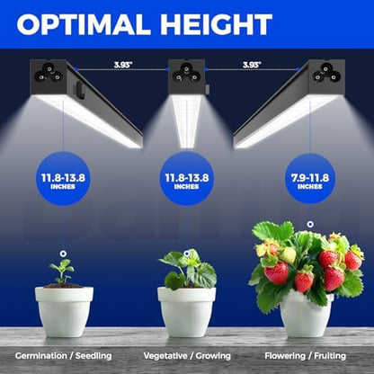Barrina T5 Grow Lights for Indoor Plants, Full Spectrum, 1ft 5000K, 4 Packs