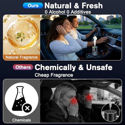 Amor Lyris Smart Car Air Freshener Diffuser, 5.7 fl oz Car Diffuser, Ultrasonic Mist, Long-Lasting Car Air Freshener up to 10 Months, RGB Light, Auto On/Off