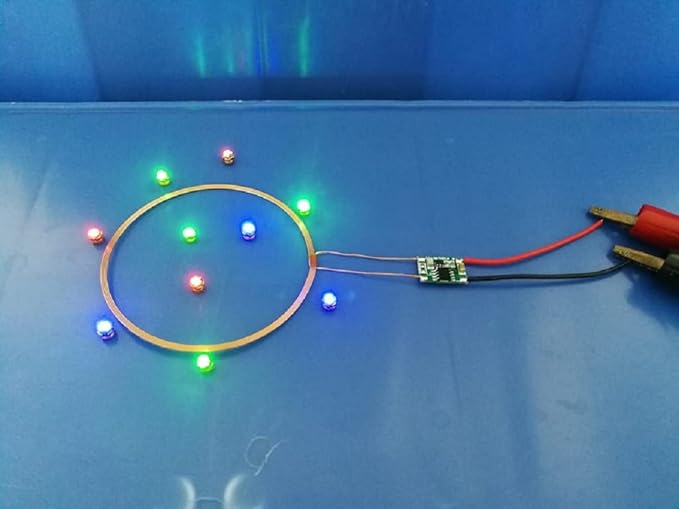 Taidacent 80mm Coil Wireless LED Induction Charging Module with 10 Green Wireless LEDs