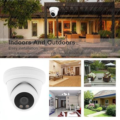 8MP 4K Turret Dome TVI CVI AHD CCTV Security Camera with Visible White LED Lights, 24/7 Full Color 65ft Night Vision, 2.8mm 100° Wide Angle, Outdoor, Metal Housing, ONLY Compatible with 8MP DVR