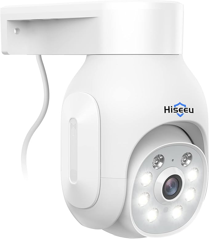Hiseeu 5MP Wireless PTZ Security Camera System, Indoor Outdoor IP66 Waterproof WiFi Camera, 4K 10CH NVR, 2-Way Audio, Motion Detection Alarm, 24/7 Surveillance, 1TB Hard Drive (Plug-in Power Supply)