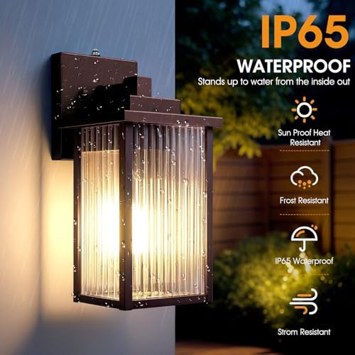 13" Bronze Dusk to Dawn Outdoor Light, Exterior Light Fixture