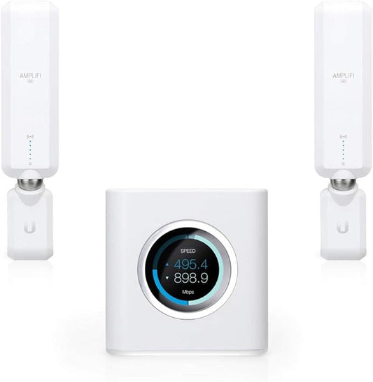 AmpliFi HD WiFi System by Ubiquiti Labs, Seamless Whole Home Wireless Internet Coverage, HD WiFi Router, 2 Mesh Points, 4 Gigabit Ethernet, 1 WAN Port, Ethernet Cable, Replaces Router & WiFi Extenders