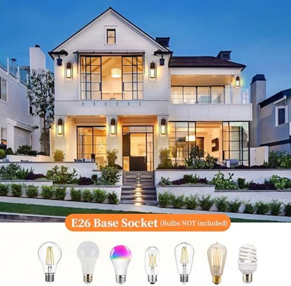 18'' Large Outdoor Wall Lights 2 Packs, Brown Exterior Lighting Fixtures
