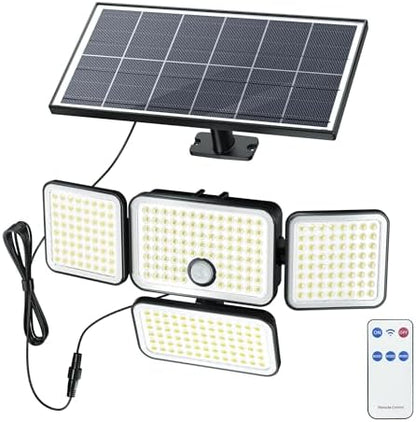 SUPERDANNY Solar Lights Outdoor Remote Control with 16.4ft Cable 1 Pack