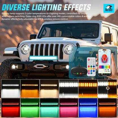 Nilight LED Light Bar 22" 120W RGB Halo Strip for Truck Pickup SUV