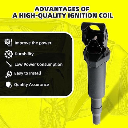 Set of 6 Ignition Coils Pack UF592 0221504470 & 6 PCS Iridium Spark Plugs