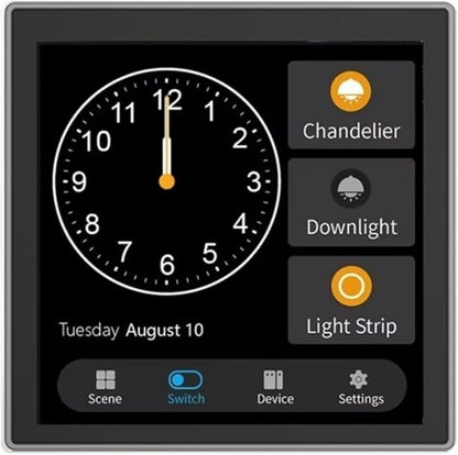 Tuya T3E Panel Switch Touch Screen Panel EU Smart Control Panel Switch Zigbee Smart Home Wall Push Light Switch,Black