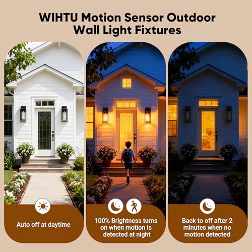 15.78'' Motion Sensor Water Ripple Porch Light,Outdoor Wall Sconce Light