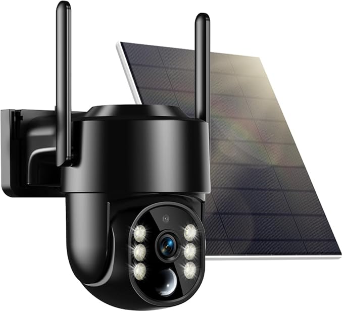 Solar Security Cameras Wireless Outdoor, 5G&2.4GHz Cameras for Home Security, 2K Solar Outdoor Camera, Color Night Vision, AI Human Detection, 2-Way Talk, Siren Alarms (ONE)