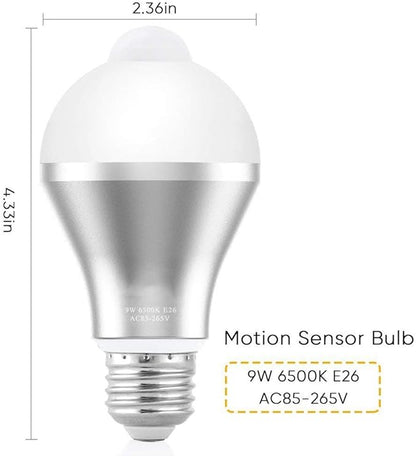 Automatic Sensor Bulbs,Motion Sensor Light Bulb for Outdoor/Indoor, Smart Light Bulbs for Home, Hotel, Basement, Toilet, Garage, Stairs, Closet