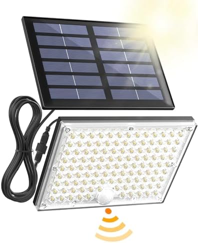 SUPERDANNY Solar Outside Lights with 113 Bright LEDs 7000K with 16ft Cable