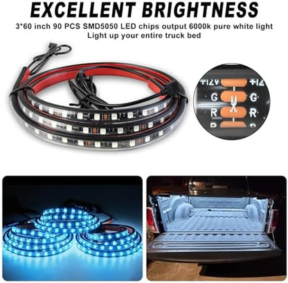 Mupera 60 Inch 270 LED RGB Truck Bed Light Strip Kit for Pickup SUV RV