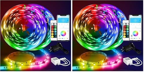 DAYBETTER Led Strip Lights 100 ft Smart with App Remote Control, 5050 RGB for Bedroom, Living Room, Home Decoration, Music Sync Color Changing for Room Party(2 Rolls of 50 ft) (Pack of 2)