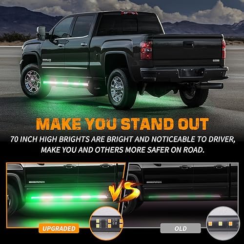 XRIDONSEN 2PCS 70 inch Running Board Strobe Lights 864 LED Emergency Lights