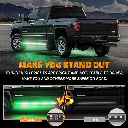 XRIDONSEN 2PCS 70 inch Running Board Strobe Lights 864 LED Emergency Lights