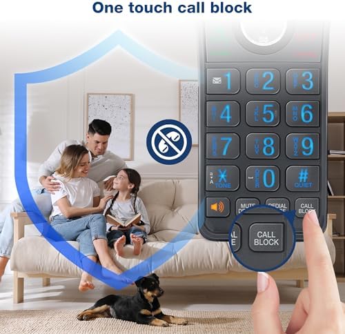 VTech IS8128-51 Super Long Range 5-Handset DECT 6.0 Cordless Phone for Home with Answering Machine, 2300 ft Range, Call Blocking, Bluetooth Connect to Cell, Intercom