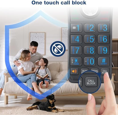 VTech IS8128-51 Super Long Range 5-Handset DECT 6.0 Cordless Phone for Home with Answering Machine, 2300 ft Range, Call Blocking, Bluetooth Connect to Cell, Intercom