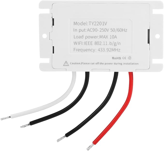 KANASI AC90 250V Voice Control WiFi Smart Switch, Tuya Compatible Timer Relay for Home Automation