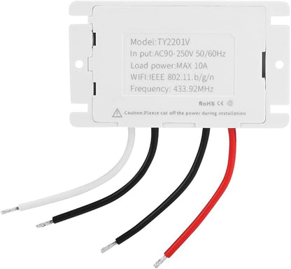 KANASI AC90 250V Voice Control WiFi Smart Switch, Tuya Compatible Timer Relay for Home Automation