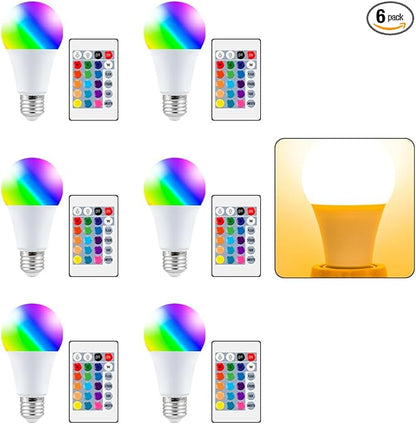 WENNI 6Pcs 20W RGB Timing Colorful Mood Lamp 15Colors Changing Multifunction Smart Indoor Atmosphere Nightlight AC85-265V Spotlight Bar Party Festival Background Decoration Lighting with IR Remote