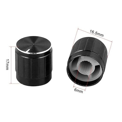 Uxcell a16012700ux0420 8pcs 6mm Hole Dia Metal Lamp Dimmer Rotary Switch Knob Control Black (Pack of 8)