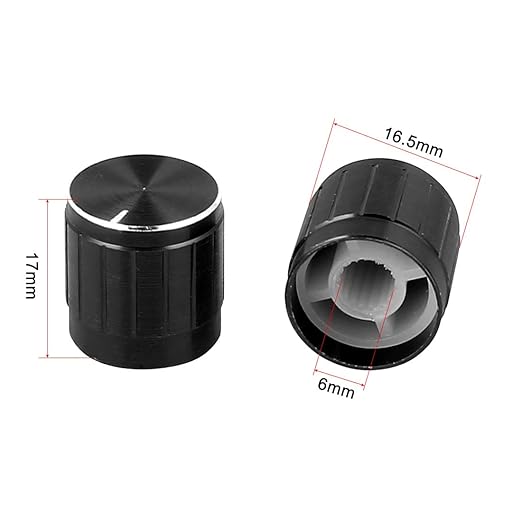 Uxcell a16012700ux0420 8pcs 6mm Hole Dia Metal Lamp Dimmer Rotary Switch Knob Control Black (Pack of 8)