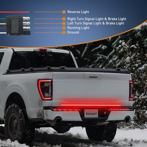 Nilight Truck Tailgate Light Strip 48" Quad Row 528 LED Strip