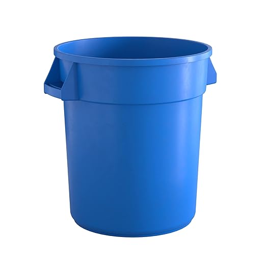 20 Gallon Blue Round Commercial Trash Can, Heavy-Duty Food Grade NSF Certified, Perfect for Restaurant, Office, School, Garage, Backyard, Workshop, Warehouse