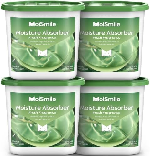Large Moisture Absorber Buckets, 14 oz Each, Fresh Scent, 4 Pack